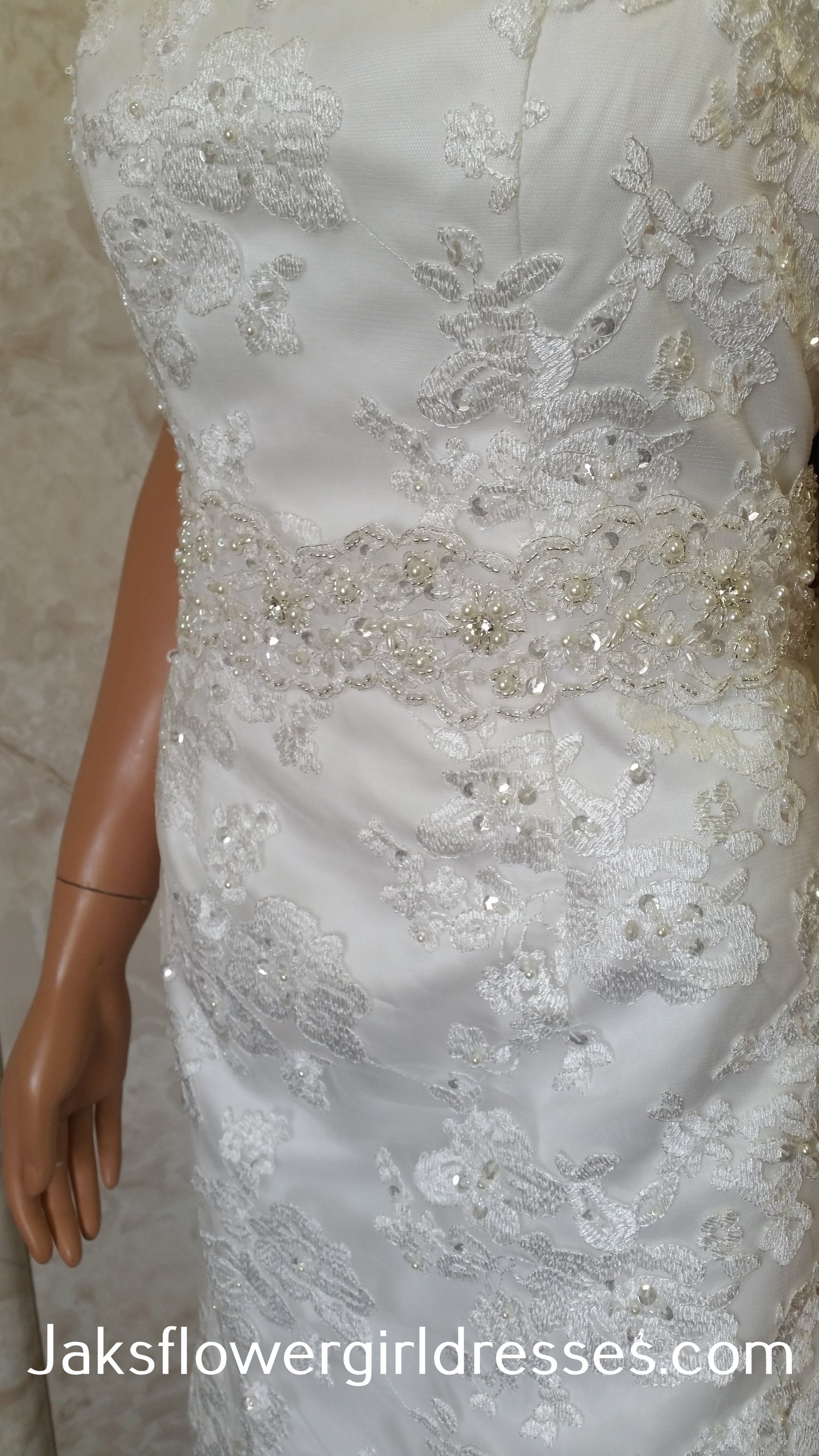 pearl and clear sequin sash